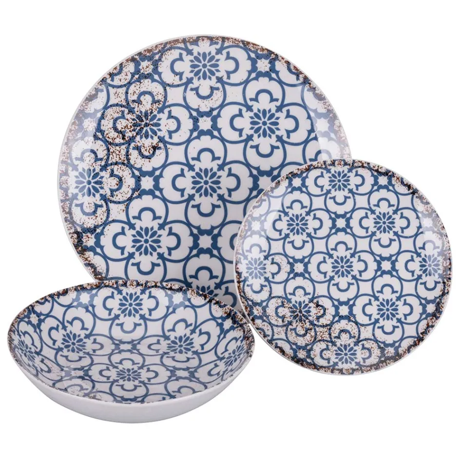 Serviciu de cină din porțelan din 18 piese în 2 finisaje diferite - Jamais Viadurini