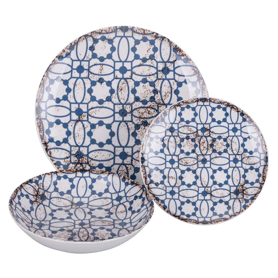 Serviciu de cină din porțelan din 18 piese în 2 finisaje diferite - Jamais Viadurini