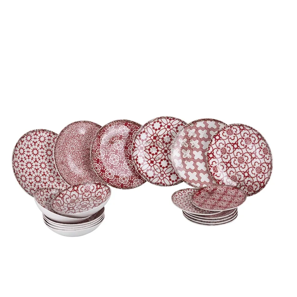 Serviciu de cină din porțelan din 18 piese în 2 finisaje diferite - Jamais Viadurini