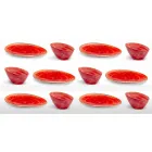 Serviciul de 12 bucăți de aperitiv pentru piese în gresie colorată de design modern - Simba Viadurini