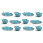Serviciul de 12 bucăți de aperitiv pentru piese în gresie colorată de design modern - Simba Viadurini