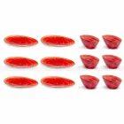 Serviciul de 12 bucăți pentru aperitive în gresie colorată de design modern - Simba Viadurini