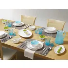 Servirea vaselor cu 3 piese Design modern în porțelan alb - Malaga Viadurini