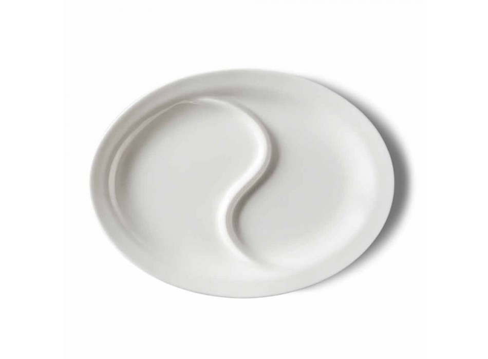 Plăci de cină gastronomice de lux de design set în ceramică 4 bucăți - Flavia Viadurini