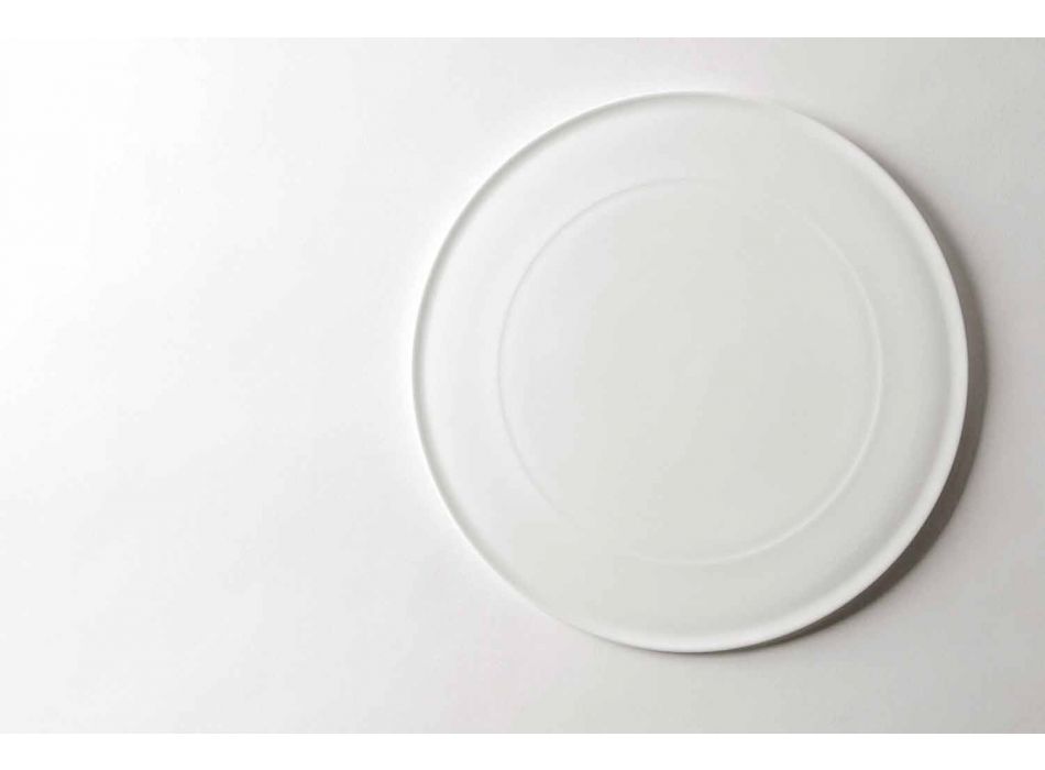 Gourmet Design servind feluri de mâncare în porțelan alb 2 bucăți - Flavia Viadurini