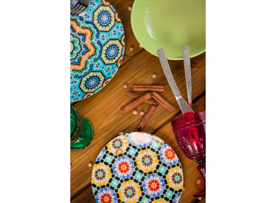 Plăcuțe etnice colorate Set de porțelan și gresie 18 Mad - Maroc Viadurini