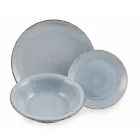 Serviciu de vesela in Hard Dolomite Blue Shades 18 Piese - Abruzzo Viadurini