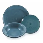 Serviciu de vesela in Hard Dolomite Blue Shades 18 Piese - Abruzzo Viadurini