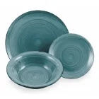 Serviciu de vesela in Hard Dolomite Blue Shades 18 Piese - Abruzzo Viadurini