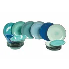 Serviciu de vesela in Hard Dolomite Blue Shades 18 Piese - Abruzzo Viadurini