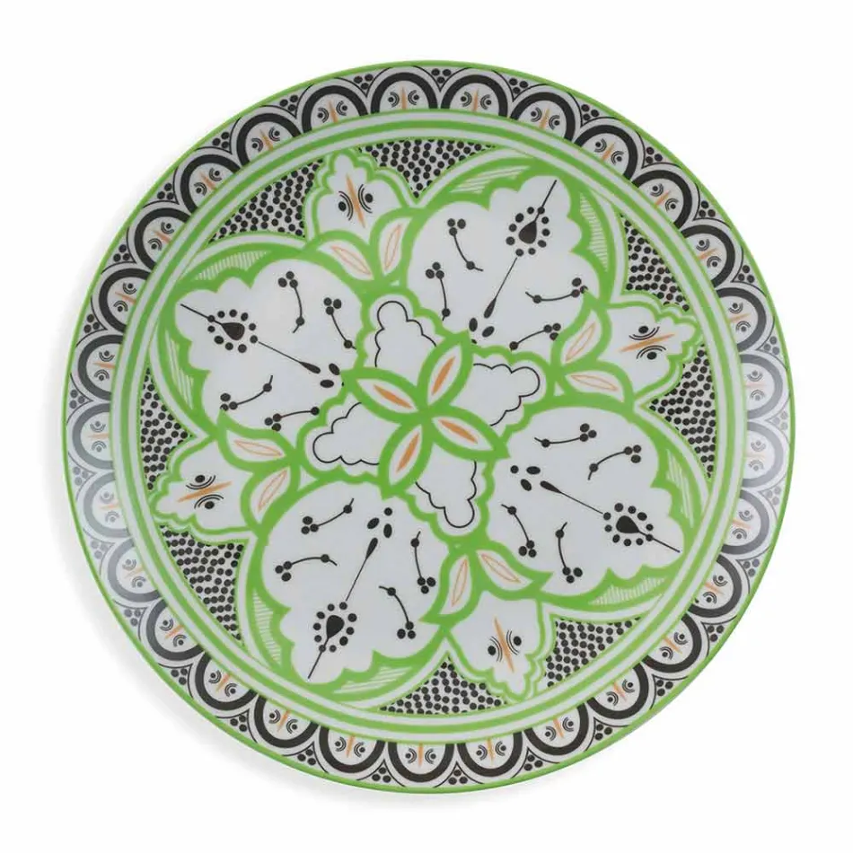 Serviciu de mâncăruri etnice în porțelan și gresie colorată și modernă din 18 piese - Fez Viadurini