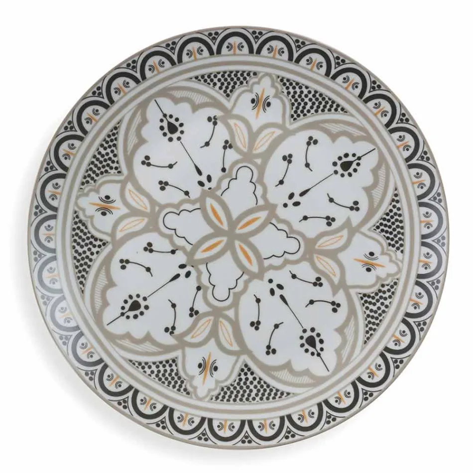 Serviciu de mâncăruri etnice în porțelan și gresie colorată și modernă din 18 piese - Fez Viadurini