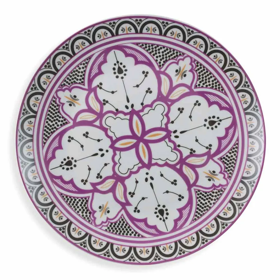 Serviciu de mâncăruri etnice în porțelan și gresie colorată și modernă din 18 piese - Fez Viadurini