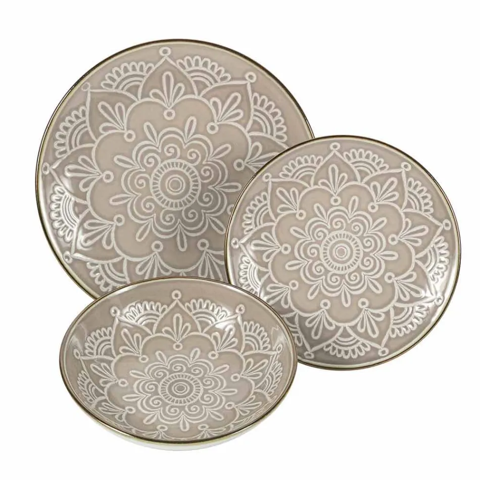 Serviciu de vase în Greutate tare Dolomită, Albastru deschis sau Albastru 18 bucăți - Arabă Viadurini