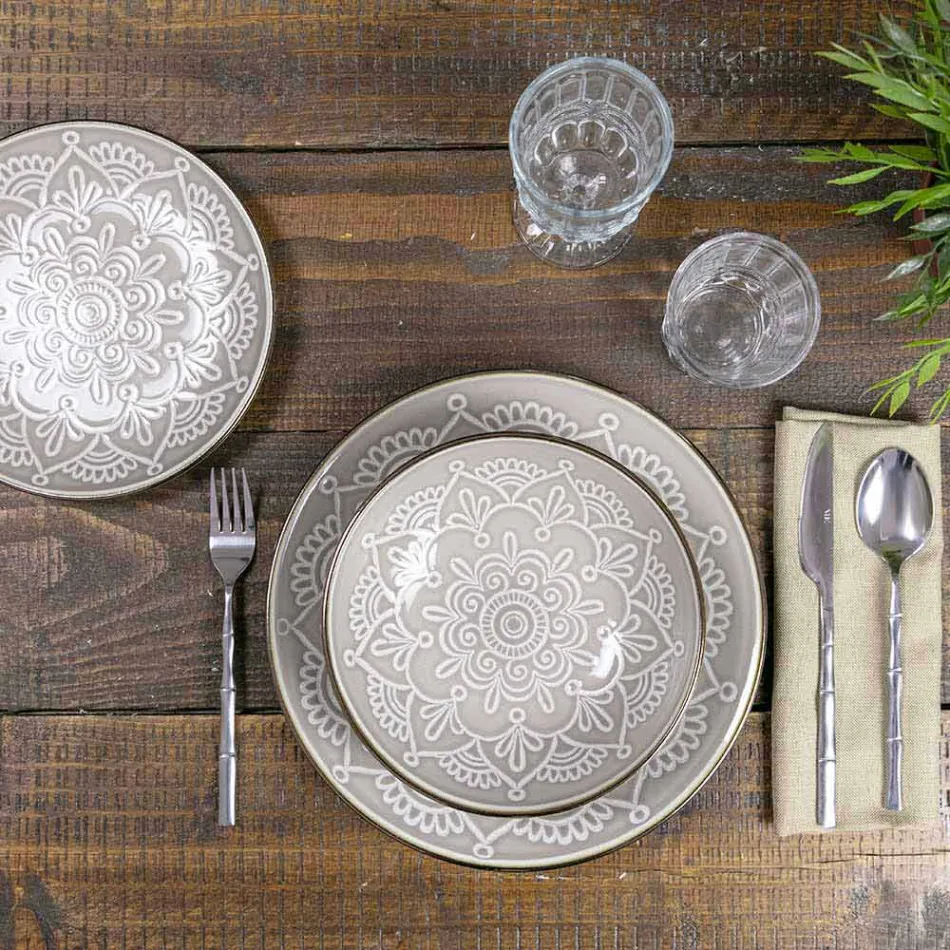 Serviciu de vase în Greutate tare Dolomită, Albastru deschis sau Albastru 18 bucăți - Arabă Viadurini