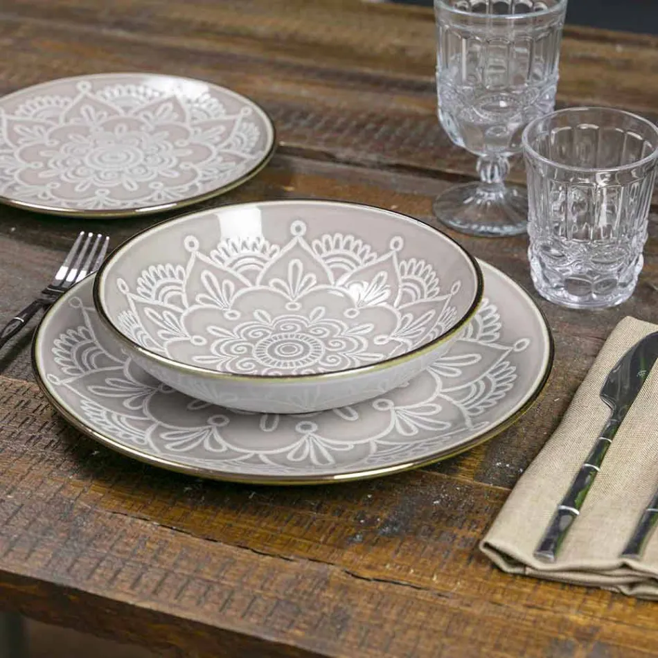 Serviciu de vase în Greutate tare Dolomită, Albastru deschis sau Albastru 18 bucăți - Arabă Viadurini