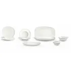 Set de veselă din porțelan alb, 23 piese Design modern și elegant - Nalah Viadurini
