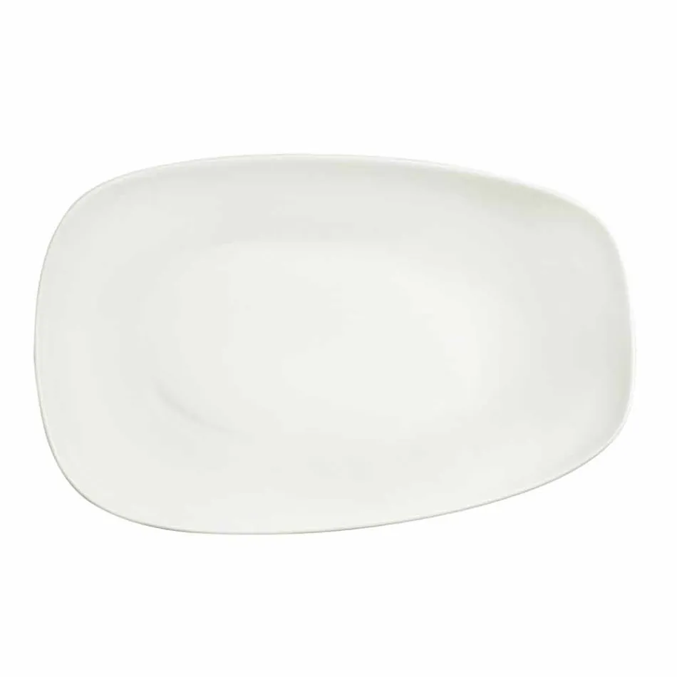 Set de veselă din porțelan alb, 23 piese Design modern și elegant - Nalah Viadurini