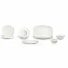 Set de veselă din porțelan alb, 23 piese Design modern și elegant - Nalah Viadurini