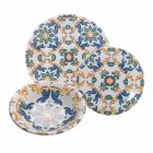 Seturi de mâncare moderne din ceramică colorată, completate cu 18 piese - Abatellis Viadurini