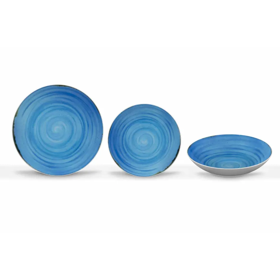 Serviciu de farfurie de masă colorată și modernă din porțelan de 18 bucăți - Rurolo Viadurini