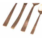 Set de tacâmuri din oțel cupru mat cu efect broască țestoasă 24 buc - stâncă Viadurini