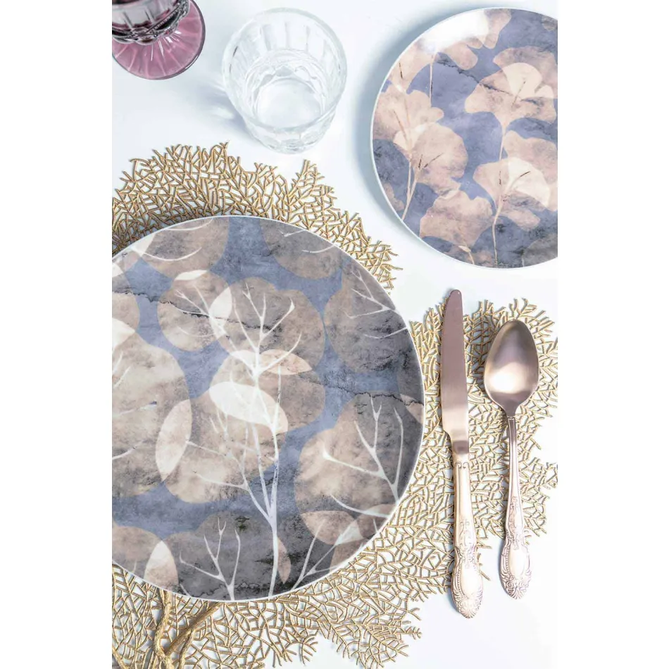 Set de tacâmuri colorate din oțel satinat colorat complet 24 piese - fantezie Viadurini