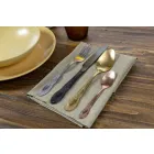 Set de tacâmuri colorate din oțel satinat colorat complet 24 piese - fantezie Viadurini