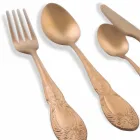 Set de tacâmuri din oțel satinat colorat complet 24 piese - Fantasiapos Viadurini