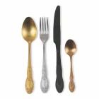 Set de tacâmuri din oțel satinat colorat complet 24 piese - Fantasiapos Viadurini