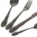 Set de tacâmuri din oțel satinat negru sau auriu 24 piese complete - Fantezie Viadurini