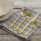 Set de tacâmuri din oțel satinat negru sau auriu 24 piese complete - Fantezie Viadurini