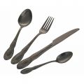 Set de tacâmuri din oțel satinat negru sau auriu 24 piese complete - Fantezie