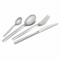 Set de tacâmuri din oțel inoxidabil sablat cu 24 de piese de design elegant - Ronfo