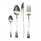 Set de tacâmuri din oțel mat argint, aur sau cupru 24 de piese - Borough Viadurini