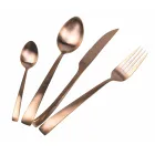 Set de tacâmuri din oțel mat argint, aur sau cupru 24 de piese - Borough Viadurini