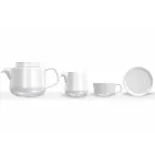 Serviciu de cupe și farfurioare cu ceainic de porțelan și ulcior de lapte 14 bucăți - Arctic Viadurini