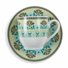 Set Cești Cafea și Farfurioare Porțelan Colorat Decorate 12 Buc - Persia Viadurini