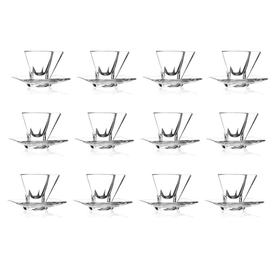 Serviciu de cupă Cappuccino în cristal ecologic italian 12 bucăți - Amalgam Viadurini