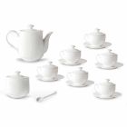 Set de pahare de ceai din porțelan alb 21 bucăți cu capac - Samantha Viadurini