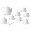 Set de pahare de ceai din porțelan alb 21 bucăți cu capac - Samantha