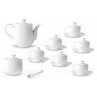 Set ceașcă de ceai din porțelan alb 21 bucăți cu capac - Samantha Viadurini