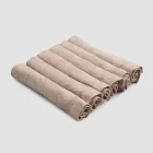 Serviciu elegant de servetel de in cu margine pliata, 6 bucati colorate - Onestini Viadurini