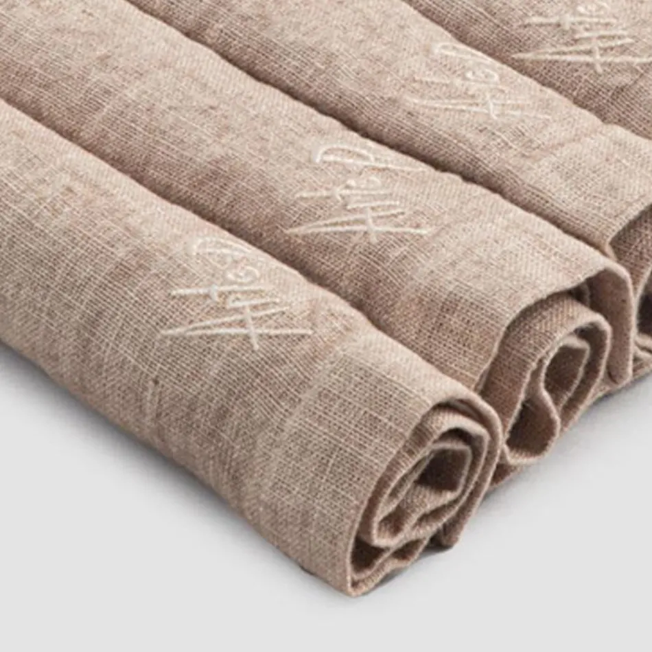 Serviciu Elegant de Servetel de In cu Margine Pliata, 6 Piese Colorate - Onestini Viadurini