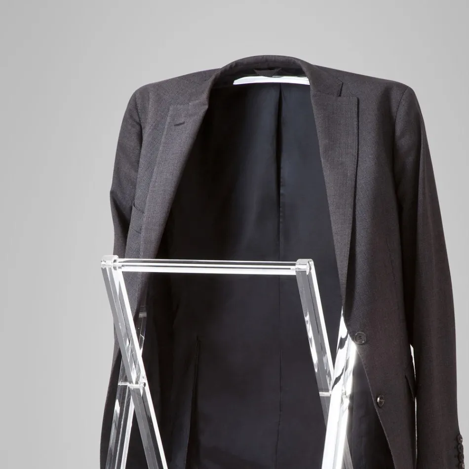 Valet de cameră pliabil din Cristal Acrilic Transparent - Stecla Viadurini