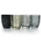 Set 12 Pahare Apa 265 ml in Sticla cu Decorat Arabesc - Araba Viadurini