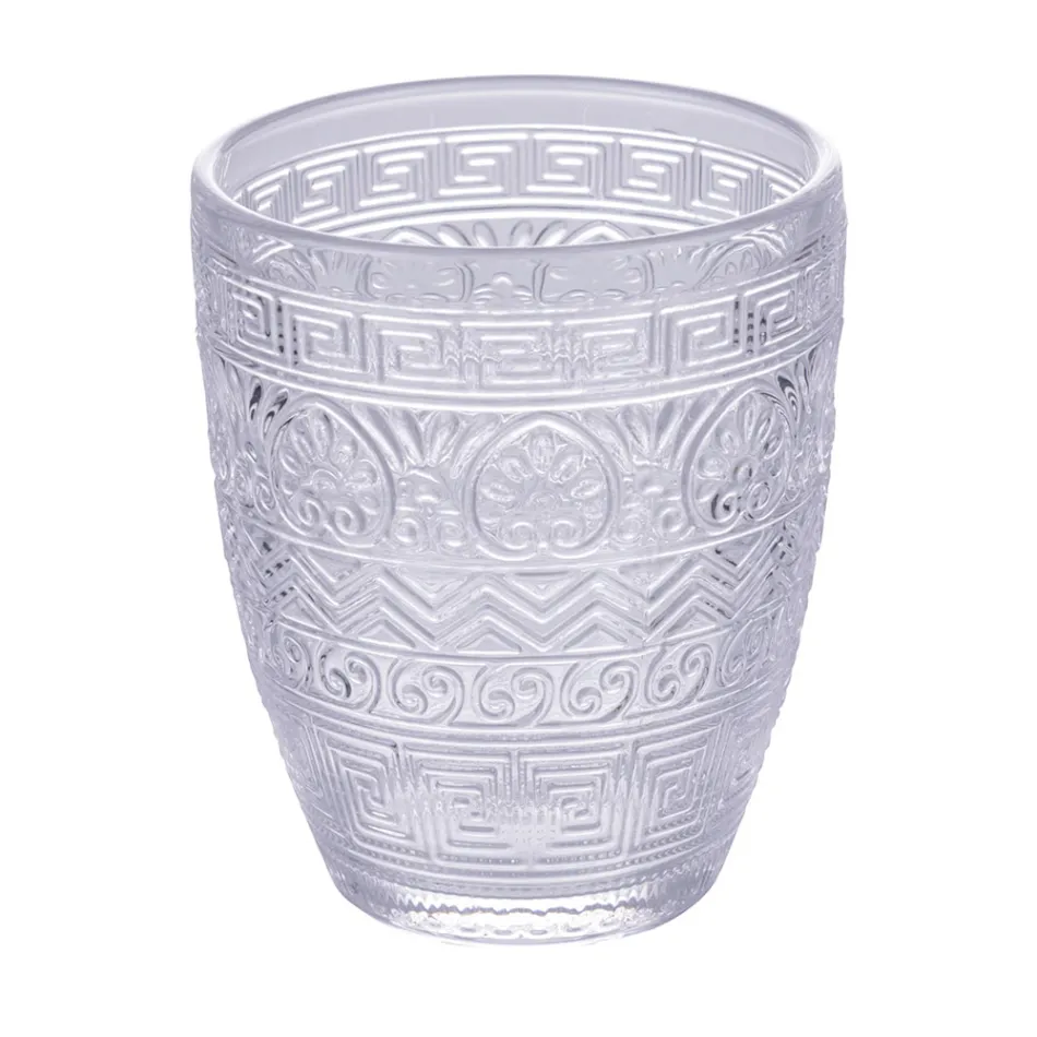 Set 12 Pahare Apa 300 ml in Sticla Colorata si Lucrare Relief - Sirena Viadurini