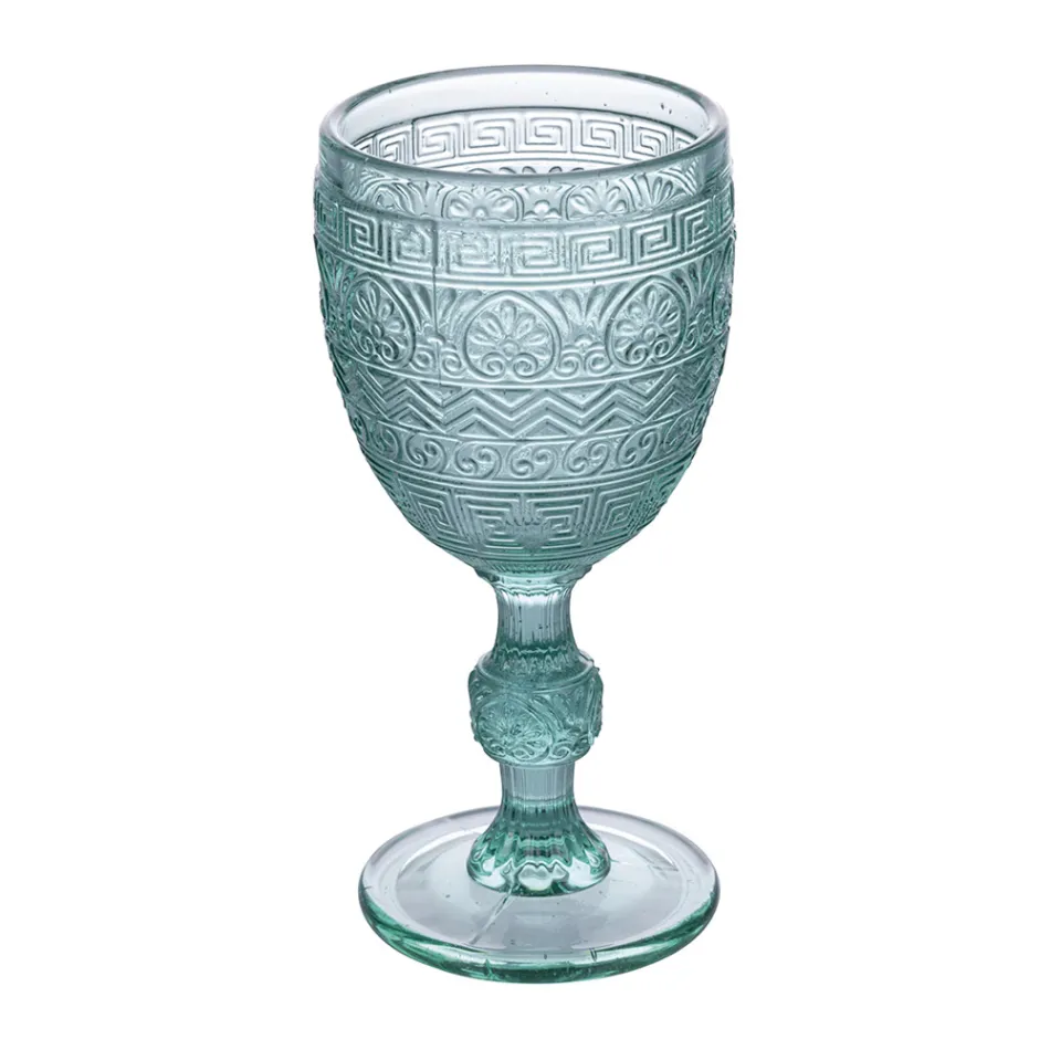 Set 12 Pahare 210 ml in Sticla Colorata si Lucrare Relief - Apus Viadurini