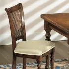 Set de 2 scaune din lemn de nuc și material textil cu picioare strunjite, fabricate în Italia - Biotite Viadurini