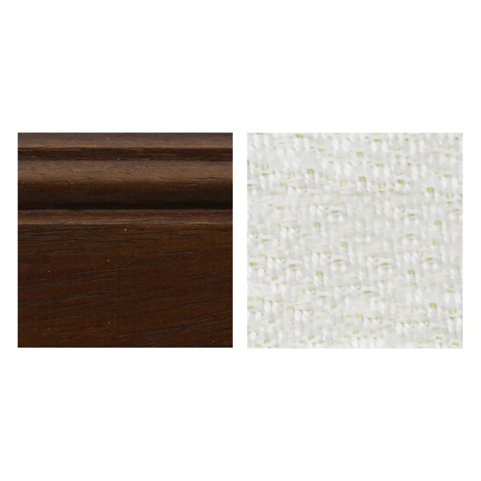 Set de 2 scaune din lemn de nuc și material textil cu picioare strunjite, fabricate în Italia - Biotite Viadurini